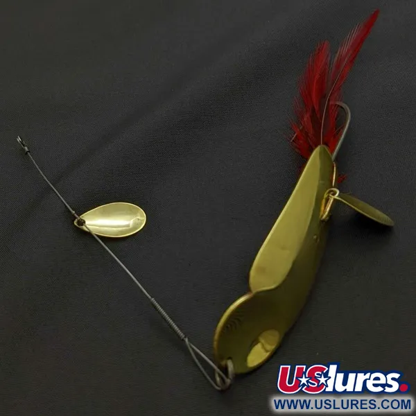 Vintage   Heddon King Stanley, 3/4oz Gold/red fishing spoon #24228