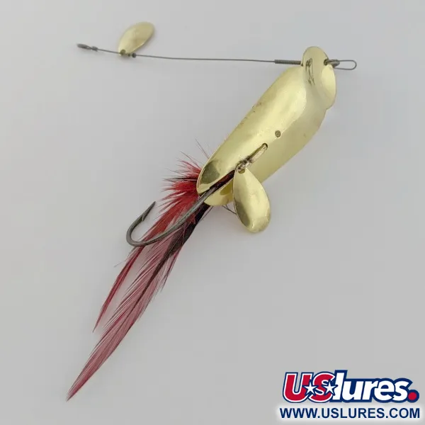 Vintage   Heddon King Stanley, 3/4oz Gold/red fishing spoon #24228