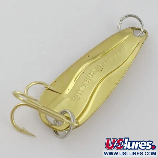 Vintage   Luhr Jensen Hot Shot W, 3/64oz gold fishing spoon #24230