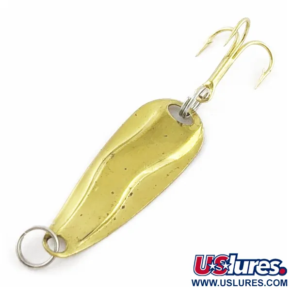 Vintage   Luhr Jensen Hot Shot W, 3/64oz gold fishing spoon #24230