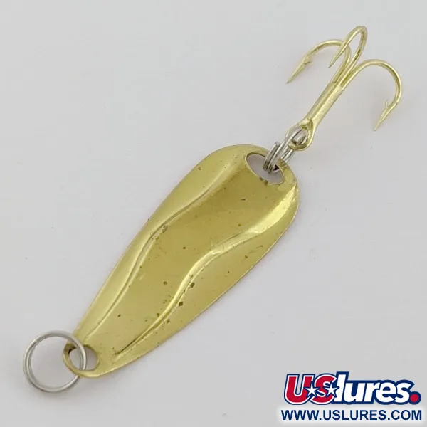 Vintage   Luhr Jensen Hot Shot W, 3/64oz gold fishing spoon #24230