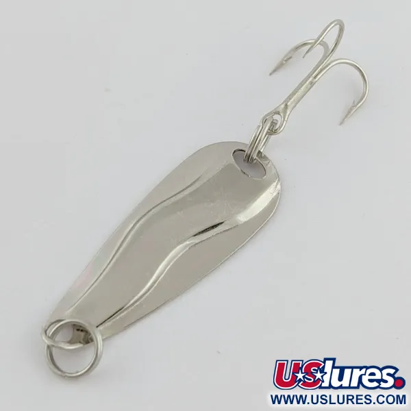 Vintage   Luhr Jensen Hot Shot W, 3/64oz nickel fishing spoon #24231