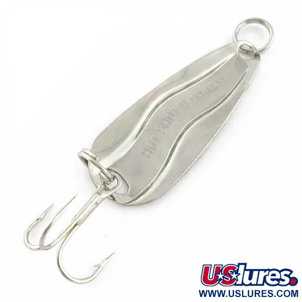 Vintage   Luhr Jensen Hot Shot W, 3/64oz nickel fishing spoon #24231