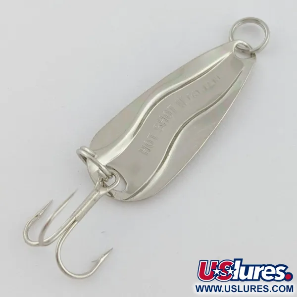 Vintage   Luhr Jensen Hot Shot W, 3/64oz nickel fishing spoon #24231