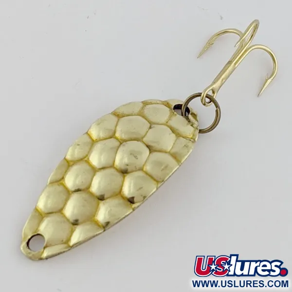 Vintage   Acme Little Cleo bubbles, 1/8oz gold fishing spoon #24262
