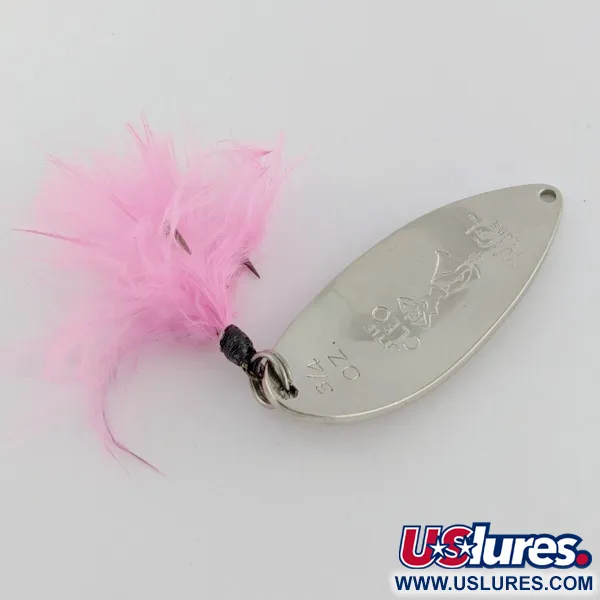 Vintage  Seneca Little Cleo (Hula Girl), 3/4oz nickel/blue fishing spoon #24270