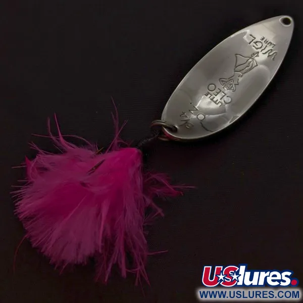 Vintage  Seneca Little Cleo (Hula Girl), 3/4oz nickel/blue fishing spoon #24270