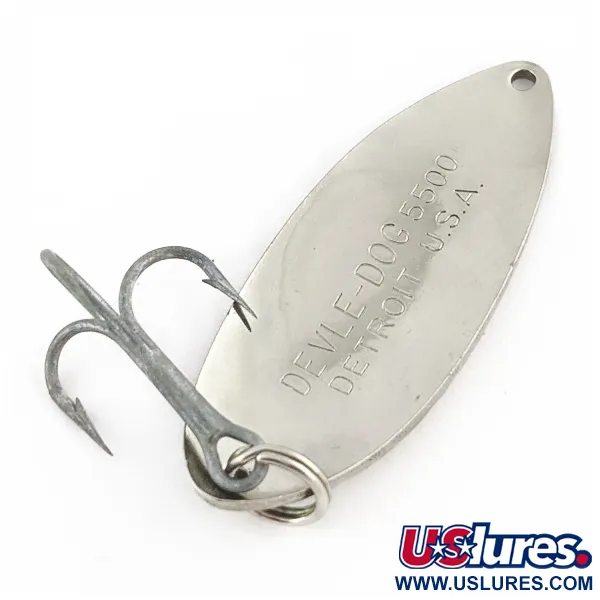 Vintage  Eppinger Dardevle Devle Dog  5500 Detroit (1980 s), 3/4oz Nickel fishing spoon #24271