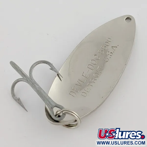 Vintage  Eppinger Dardevle Devle Dog  5500 Detroit (1980 s), 3/4oz Nickel fishing spoon #24271