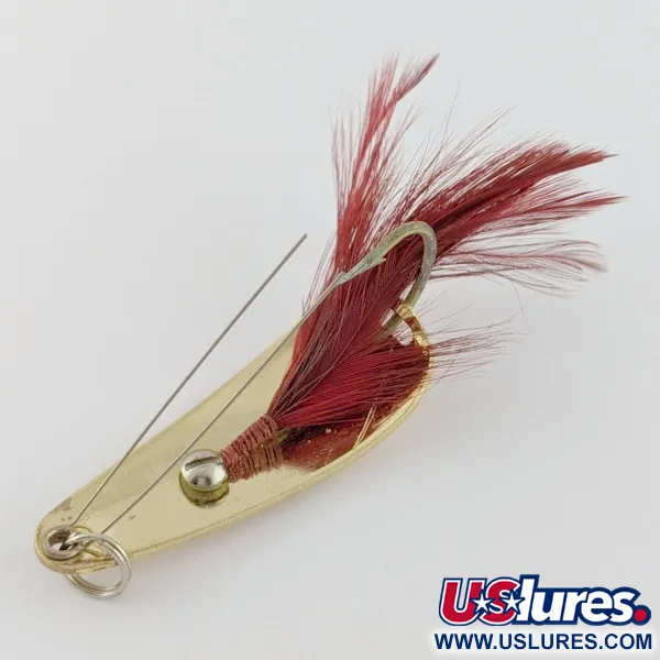 Vintage   Weedless Weezel bait Rex Spoon, 2/5oz gold fishing spoon #24276