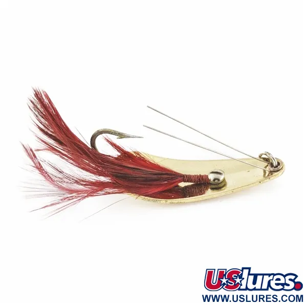 Vintage   Weedless Weezel bait Rex Spoon, 2/5oz gold fishing spoon #24276