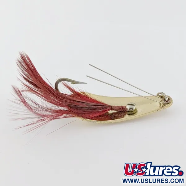 Vintage   Weedless Weezel bait Rex Spoon, 2/5oz gold fishing spoon #24276