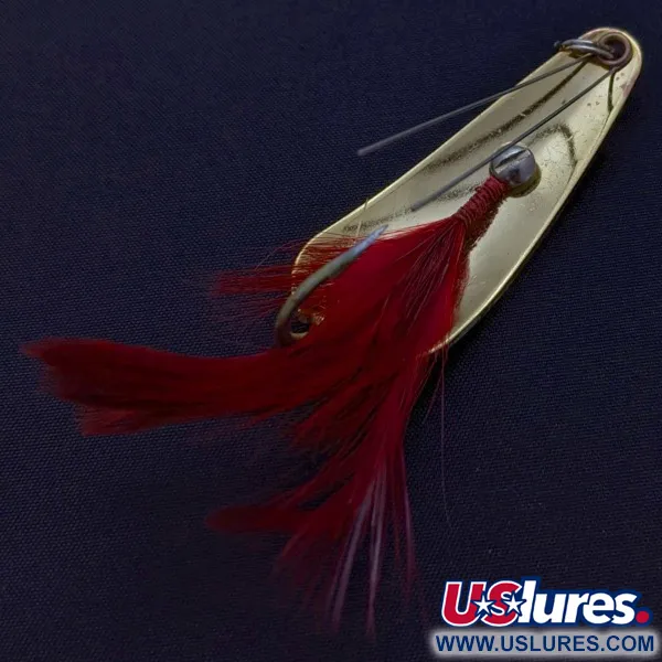 Vintage   Weedless Weezel bait Rex Spoon, 2/5oz gold fishing spoon #24276