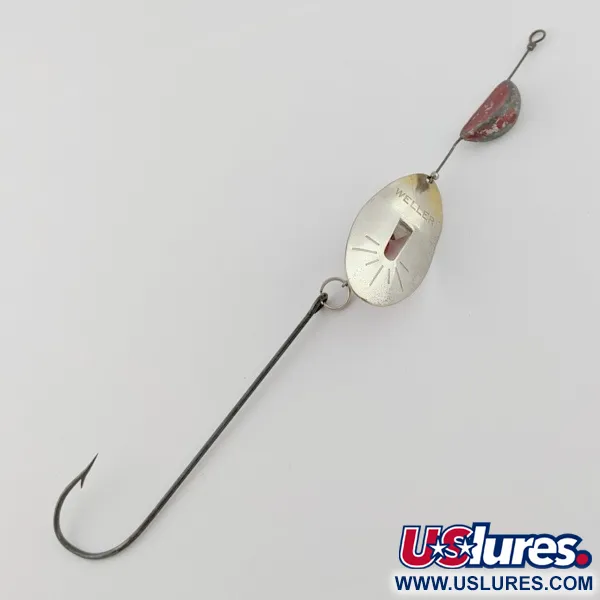 Vintage   Weller June-Bug Stripe-on, 1/2oz silver/gold spinning lure #24278