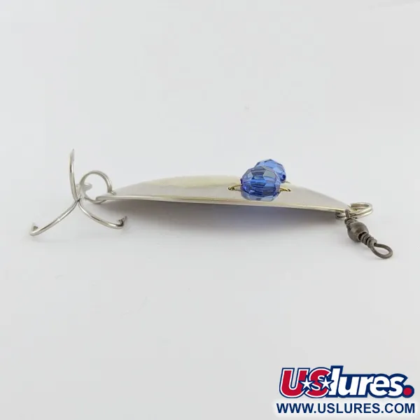 Vintage   Hofschneider Red Eye Wiggler, 1oz silver/brass/blue eyes fishing spoon #24287