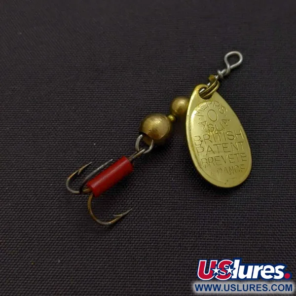 Vintage   Mepps Aglia 0 (1960s), 3/32oz gold spinning lure #24289