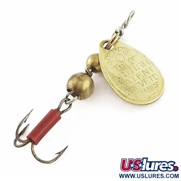 Vintage   Mepps Aglia 0 (1960s), 3/32oz gold spinning lure #24289