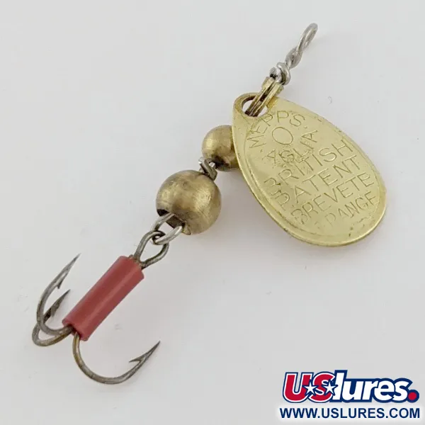 Vintage   Mepps Aglia 0 (1960s), 3/32oz gold spinning lure #24289