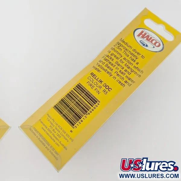  Halco Tackle  Halco Rellik DOC , 2/5oz Fire Fin fishing lure #24304