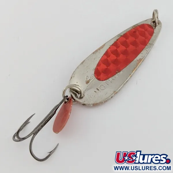 Vintage   Les Davis Hotrod, 1/2oz nickel/red fishing spoon #24306