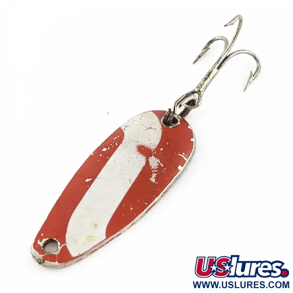 Vintage   Dura Pack Spoon, 1/8oz Nickel/Red/White fishing spoon #24316