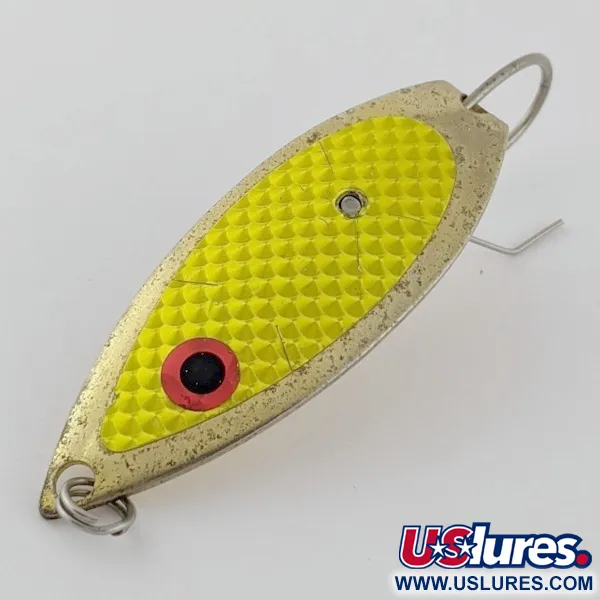 Vintage  Captain Mikes Aqua Dream Living Weedless Aqua Dream, 2/5oz Gold / yellow Scale fishing spoon #24317