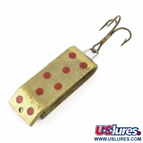 Vintage   Jake's Lures Lil Jake , 1/3oz gold/red fishing spoon #24326