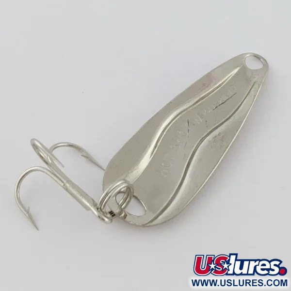 Vintage   Luhr Jensen Hot Shot W, 3/64oz nickel fishing spoon #24333