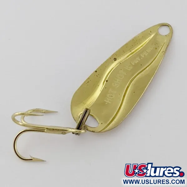 Vintage   Luhr Jensen Hot Shot W, 3/64oz gold fishing spoon #24334