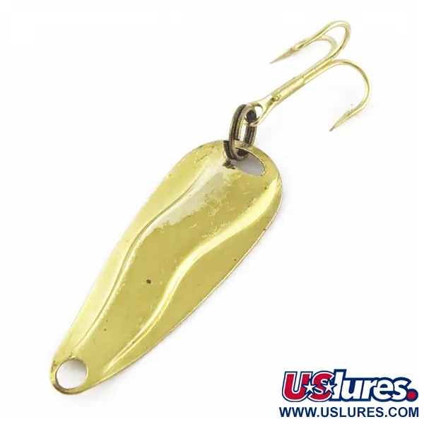 Vintage   Luhr Jensen Hot Shot W, 3/64oz gold fishing spoon #24334