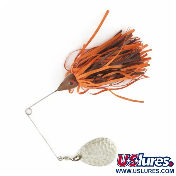 Vintage   Bomber the Classics bushwacker spinnerbait, 2/5oz nickel/orange fishing #24340