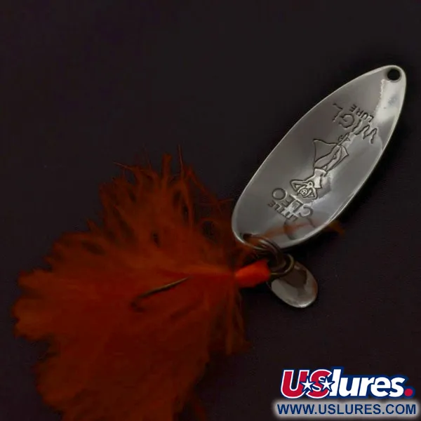 Vintage  Seneca Little Cleo (Hula Girl), 1/2oz nickel/blue fishing spoon #24349