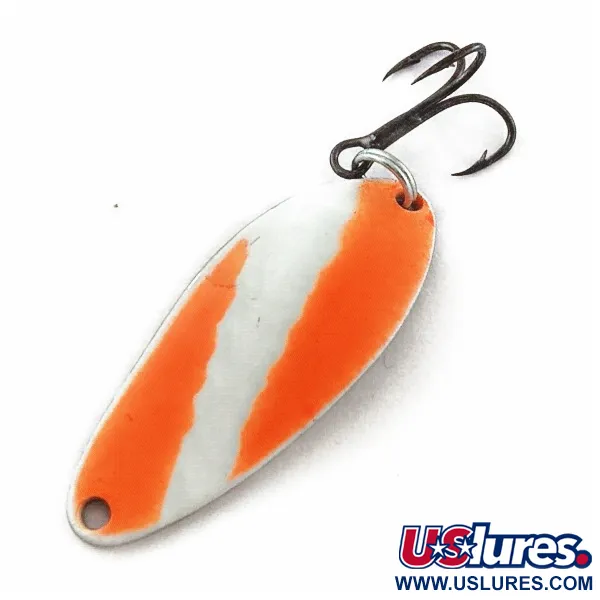 Vintage   Seneca Little Cleo UV, 1/4oz nickel/orange/white fishing spoon #24351