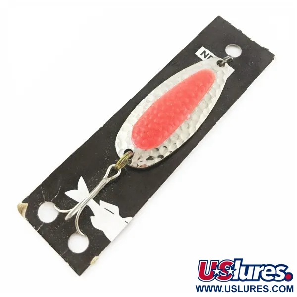   Nebco Pixee, 1/2oz  Nickel / Orange UV Glow in UV light, Fluorescent fishing spoon #24352