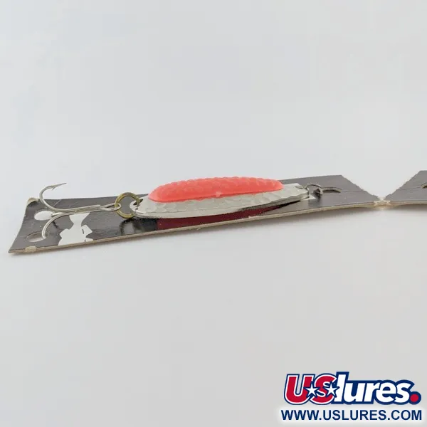   Nebco Pixee, 1/2oz  Nickel / Orange UV Glow in UV light, Fluorescent fishing spoon #24352