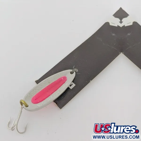   Nebco Pixee, 1/4oz  Nickel / red UV Glow in UV light, Fluorescent fishing spoon #24353