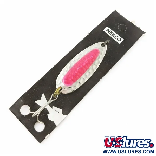   Nebco Pixee, 1/4oz  Nickel / red UV Glow in UV light, Fluorescent fishing spoon #24353