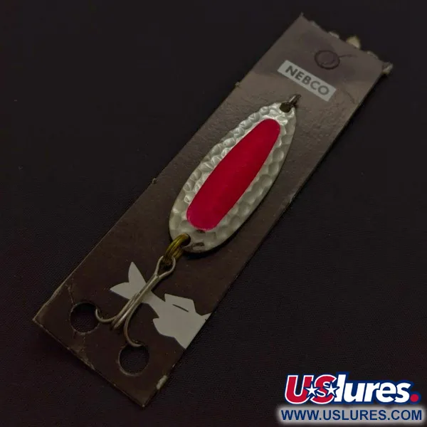   Nebco Pixee, 1/4oz  Nickel / red UV Glow in UV light, Fluorescent fishing spoon #24353
