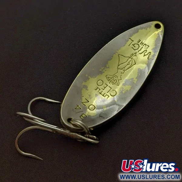 Vintage  Seneca Little Cleo (Hula Girl), 3/4oz Nickel/gold fishing spoon #24360