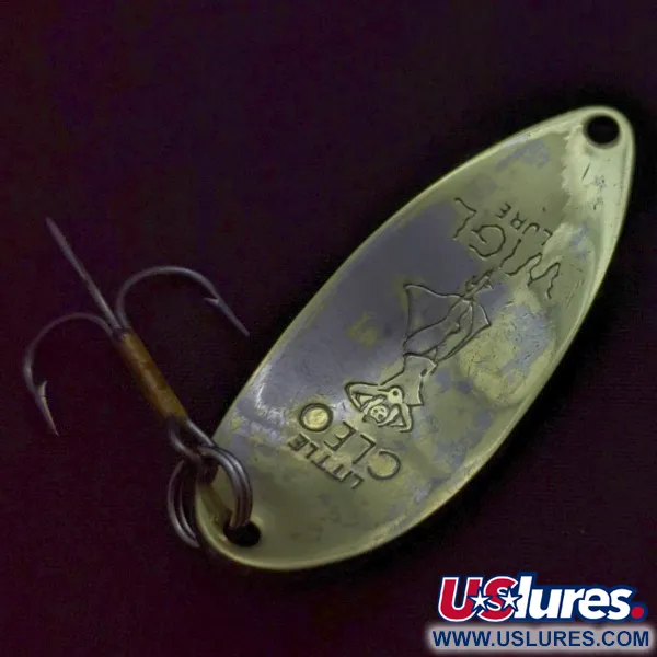Vintage  Seneca Little Cleo (Hula Girl), 1/2oz Nickel/gold fishing spoon #24364
