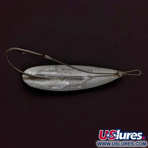 Vintage   Johnson Silver Minnow Weedless, 3/4oz silver fishing spoon #24375