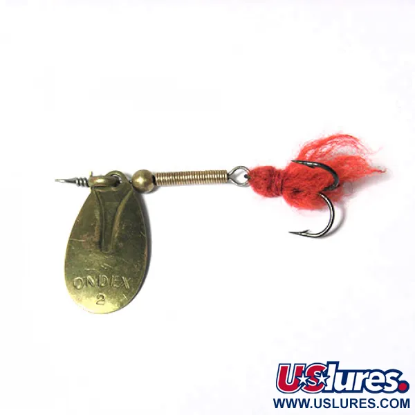 Vintage   Ondex, 1/16oz Brass / Red spinning lure #0028
