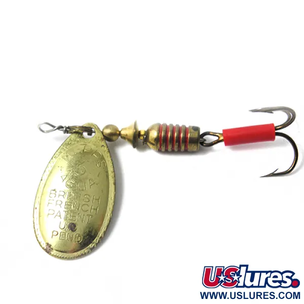 Vintage   Mepps Aglia 2, 3/16oz Brass / Red spinning lure #0047