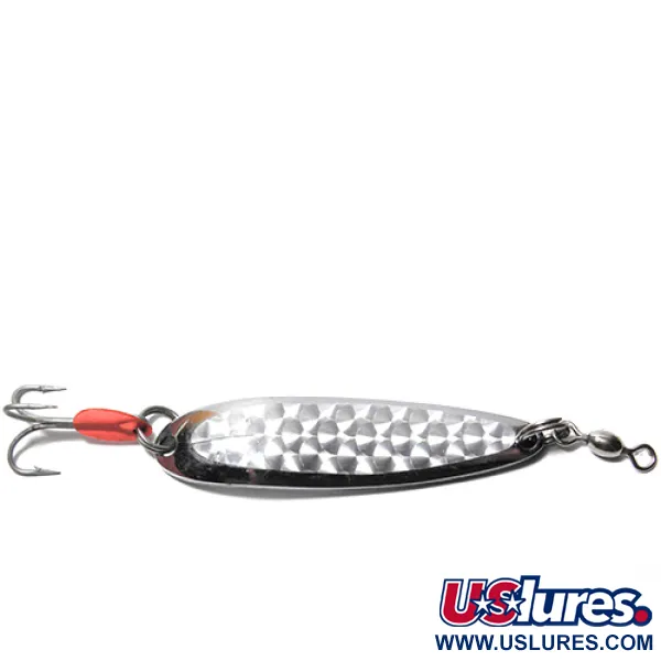 Vintage  Luhr Jensen Krocodile Die #4, 2/3oz Nickel / Hologram fishing spoon #0065