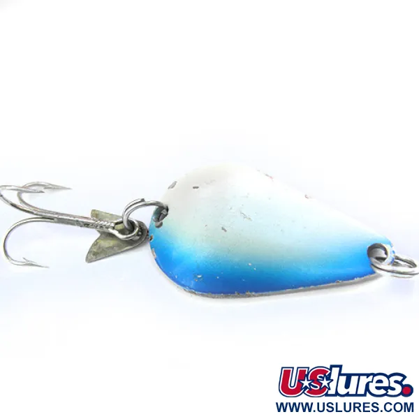 Vintage  Acme K.O. Wobbler, 1/2oz White / Blue fishing spoon #0077