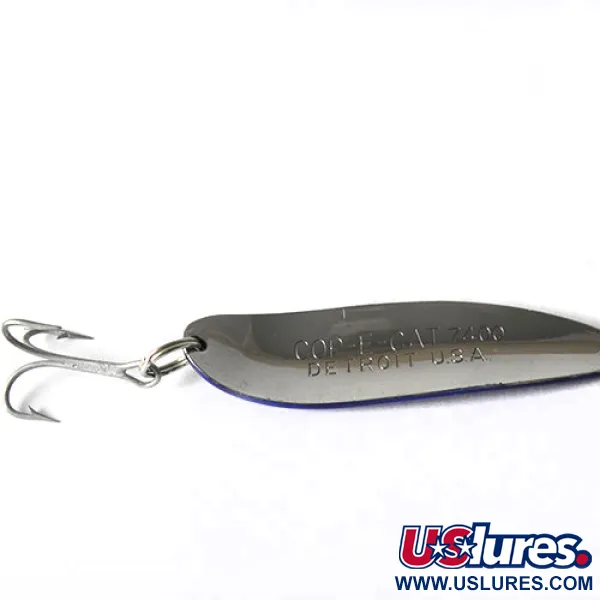 Vintage  Eppinger Dardevle Cop-E-Cat, 1/2oz Nickel / Blue fishing spoon #0170