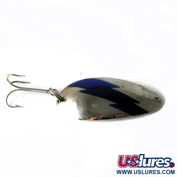 Vintage  Other RED EYE, 2/5oz Nickel / Blue fishing spoon #0174