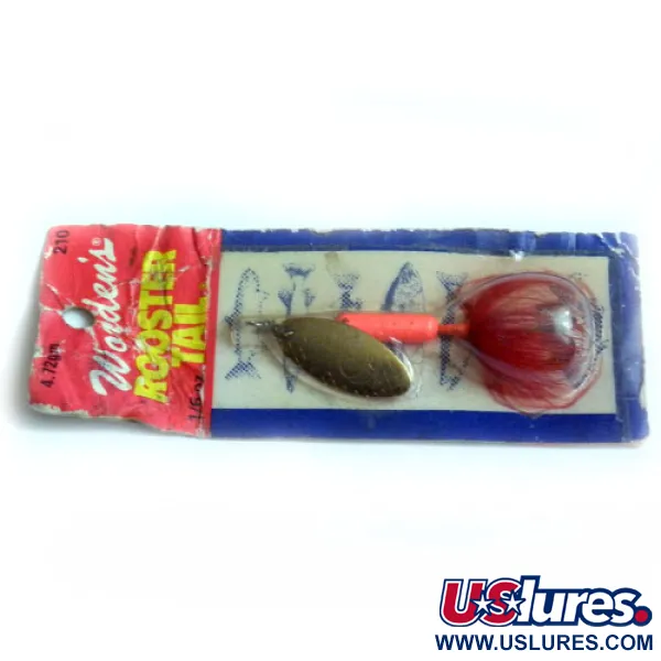  Yakima Bait Worden’s Original Rooster Tail, 3/16oz Red / Orange / Brass spinning lure #0181