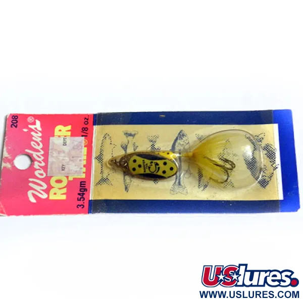  Yakima Bait Worden’s Original Rooster Tail, 1/8oz Yellow / Black spinning lure #0183