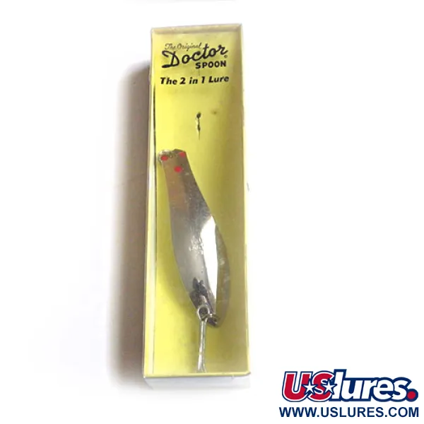  Prescott Spinner Little Doctor 275, 1oz Nickel / Red dots fishing spoon #0185